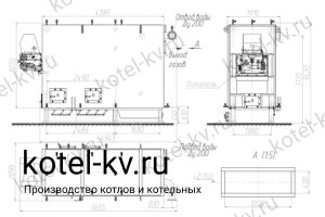 Котел 500 КВт с РПК. Чертеж